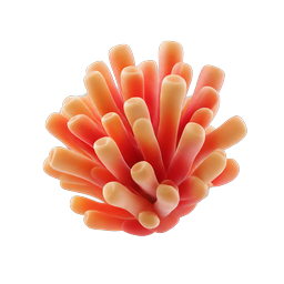 Orange Sea Anemone 3D Icon | Marine Life Collection