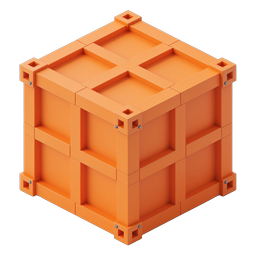Icono de caja de envío naranja - Contenedor 3D isométrico