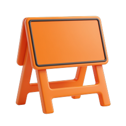 Orange A-Frame Sign Board 3D Icon for Marketing