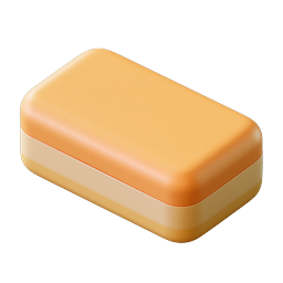 Realistic Orange Soap Bar 3D Icon for Skincare Apps