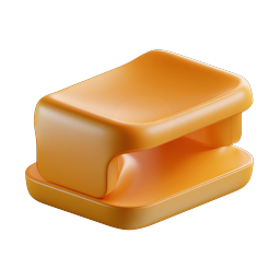 3D Orange Stapler Icon | Office Supplies Clipart