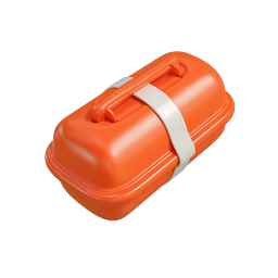 Icône de boîte de rangement orange | Conteneur 3D style argile