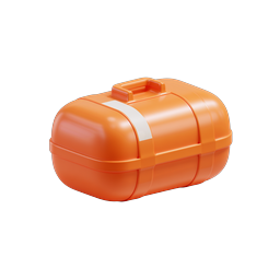 Orange Storage Box Icon - 3D Realistic Container