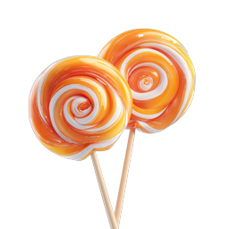 Orange Swirl Lollipop Candy Icon - Sweet Treat