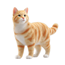 Orange Tabby Cat Icon - Realistic 3D Pet Illustration