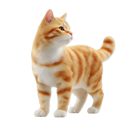 Realistic Orange Tabby Cat Illustration Icon