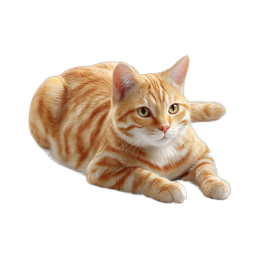 Orange Tabby Cat Icon - Realistic Feline Illustration