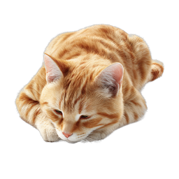 Realistic Orange Tabby Cat Resting Icon