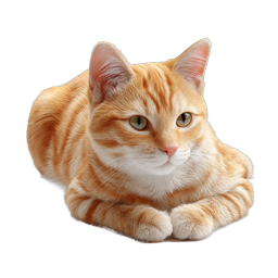Orange Tabby Cat Icon - Realistic Feline Pet Illustration