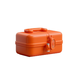 Orange Toolbox 3D Icon - Clay Style Storage Container