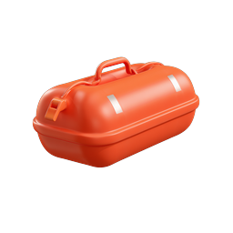 Orange Toolbox Icon - 3D Rendered Tool Storage