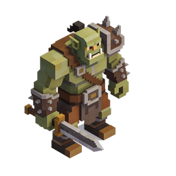 Orc Warrior Voxel Game Character Icon