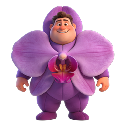 Orchid Flower Man 3D Character Icon