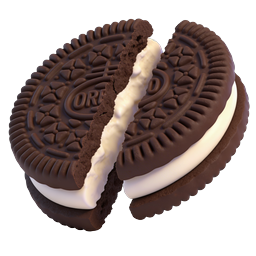 Icône de biscuit Oreo réaliste - Sandwich au chocolat coupé