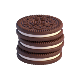 Oreo Cookie Stack 3D Icon | Chocolate Sandwich Cookie