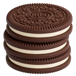 Icône de pile de biscuits Oreo - Friandise au chocolat 3D