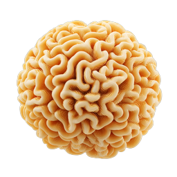 Organic Brain Sphere 3D Icon - Golden Neuro Art