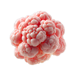 Organic Cell Cluster 3D Icon - Glossy Coral Pink