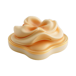 Organic Clay Blob 3D Icon - Soft Peach Abstract Shape