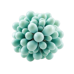 Organic Bubble Cluster 3D Icon - Teal Green Cell Sphere