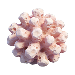 Organic Coral Cluster 3D Render Icon