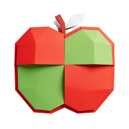 Origami Apple Paper Art Icon