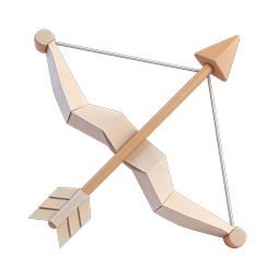 3D 折り紙アーチャーアイコン - ペーパークラフト弓道イラスト