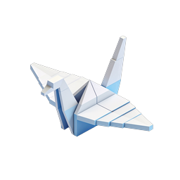 3D Origami Bird Icon | Geometric Paper Art Design