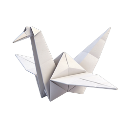 折り紙の鳥アイコン - エレガントな折り鶴のデザイン