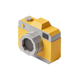 Иконка бумажной камеры оригами - 3D дизайн складывания