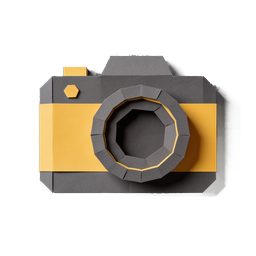 Origami Camera Icon - Folded Paper Photography Design