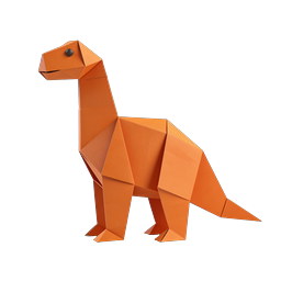 Origami Dinosaur Icon - 3D Paper Art Design