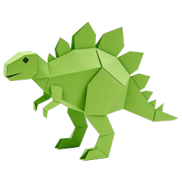 Origami Dinosaur Icon - Green Paper Stegosaurus