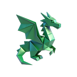 Origami Dragon 3D Icon | Geometric Paper Dragon