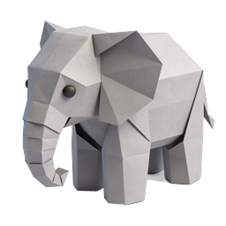 Origami Paper Elephant 3D Icon | Low-Poly Design