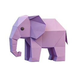 Origami Elephant Paper Craft Icon | Lavender Design