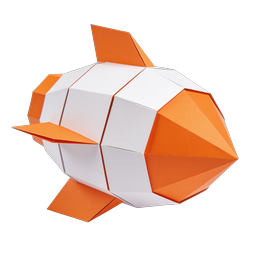 Origami Fish Icon - Geometric Paper Craft Design