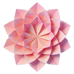Origami Flower Lotus Pink Geometric 3D Icon