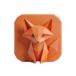 Ícone de Raposa Origami - Design de Arte em Papel Geométrico