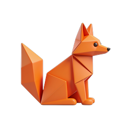 Origami Fox Paper Craft Icon | Geometric Animal Design