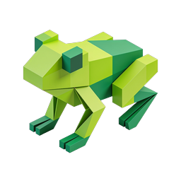 Biểu tượng Ếch Origami 3D | Thiết kế hình học Low-Poly
