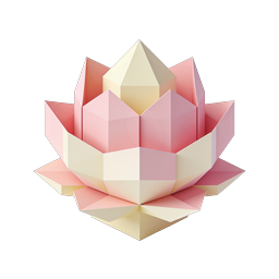 Origami Lotus Flower Icon - Geometric 3D Design