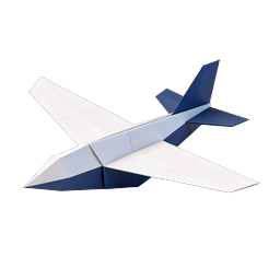 折り紙の紙飛行機アイコン - 3Dレンダリング飛行シンボル