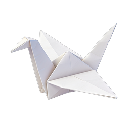 Origami Paper Crane 3D Icon | Minimalist Design
