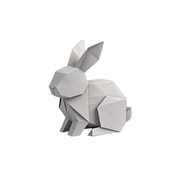 Origami Rabbit 3D Paper Icon - Minimalist Design