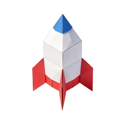 Biểu tượng tên lửa giấy Origami - Thiết kế phi thuyền không gian thực tế