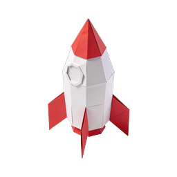 Icono de cohete de papel origami - Diseño espacial creativo