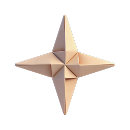 Origami Star Icon - 3D Paper Folded Design