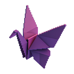3D Origami Star Icon - Purple Crystal Design