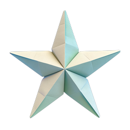 3D Origami Star Icon - Faceted Paper Star Design